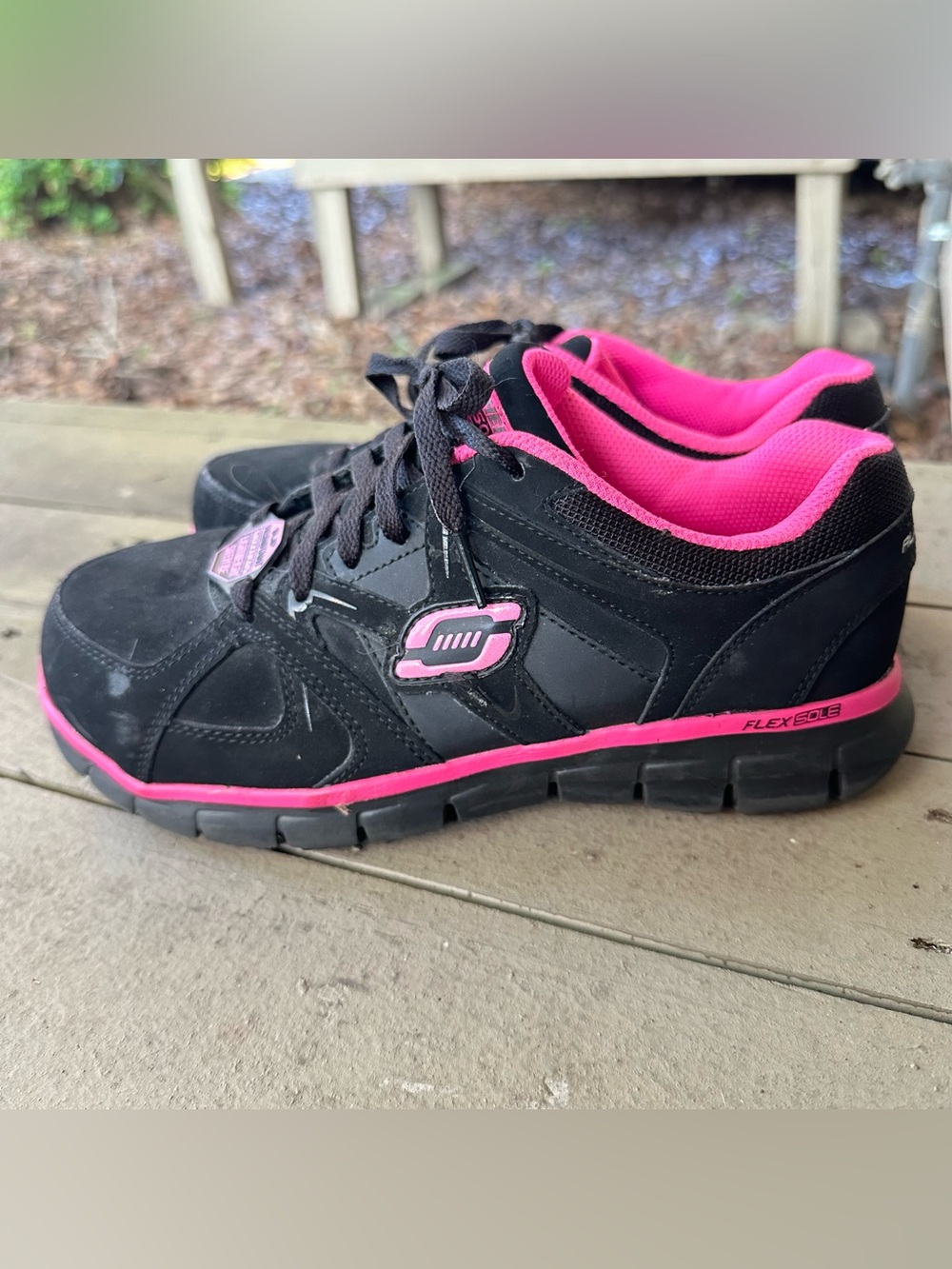 Womens Skechers Work Steel Toe Memory Foam Shoes Size 8